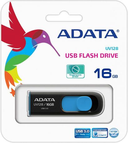 USB накопитель UD ADATA 16 ГБ UV128 (black+blue)