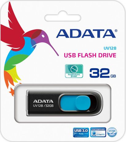 USB накопитель UD ADATA 32 ГБ UV128 (black+blue)