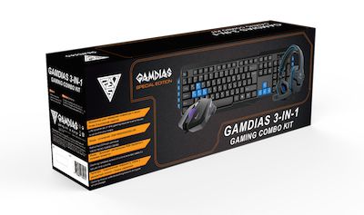 Игровой комплект Gamdias (3-in-1): клавиатура + мышь + наушники для PC