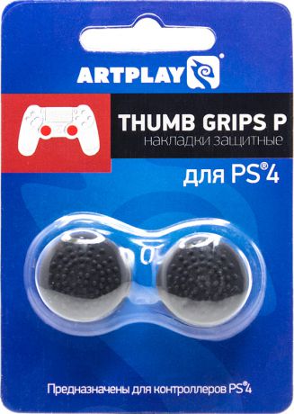 Защитные накладки Artplays Thumb Grips на стики геймпада DualShock 4 для PS4 (2 шт., выпуклые черные)