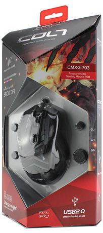 Мышь Crown CMXG-703 Colt Black проводная оптическая игровая c подсветкой для PC