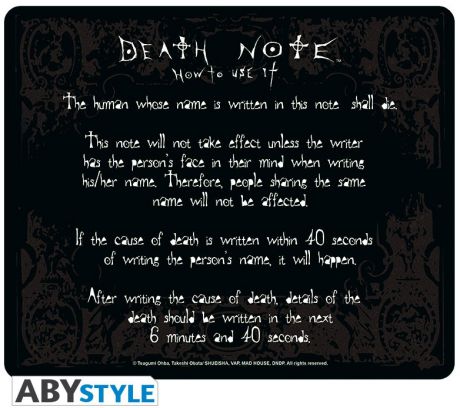 Коврик для мыши Death Note: Rules
