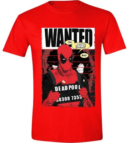 Футболка Deadpool: Wanted Poster (красная) (XL)
