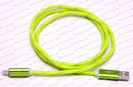 Кабель-переходник светящийся USB-микроUSB зеленый (CBL710-UMU-10G) WIIIX 1m