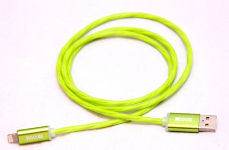 Кабель-переходник светящийся USB-8pin зеленый (CBL710-U8-10G) WIIIX 1м