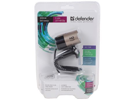 Камера интернет Defender G-lens 2577 HD720p 2МП, 5сл. стекл.линза