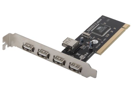 Контроллер PCI to USB2.0 HUB Orient 602 4ext.+1int port, VIA chip, OEM