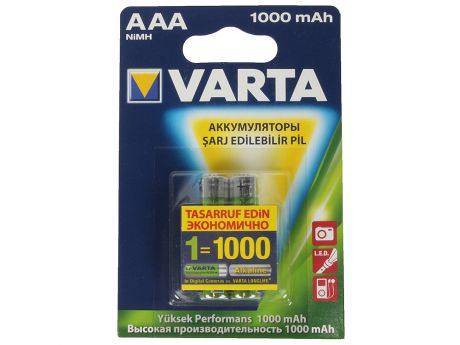 Аккумулятор VARTA AAA 1000 мА-ч (2шт в упаковке)