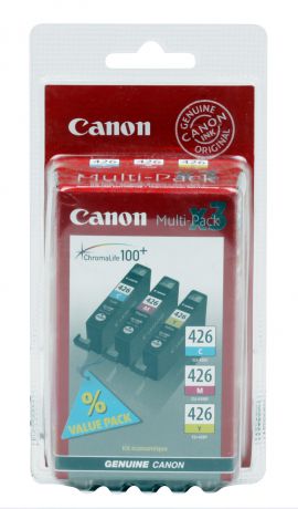 Картридж Canon CLI-426 C/M/Y для iP4840, MG5140, MG5240, MG6140, MG8140 .(3 картриджа в упаковке). Цветной. 446 страниц.