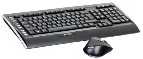 Клавиатура+мышь  A4Tech W 9300F USB (черный), 2.4G наноприемник