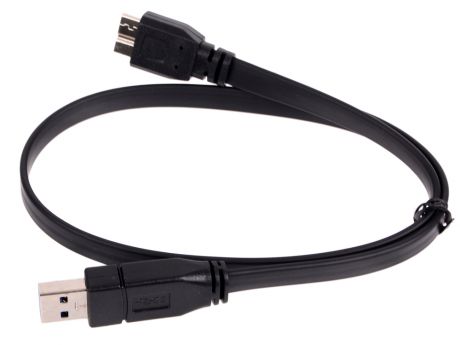 Кабель Micro USB 3.0 Orient MU-305F, Am -> micro-Bm (10pin), 0.5 м, плоский, черный
