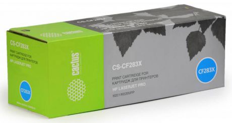 Картридж Cactus CS-CF283X для HP LaserJet Pro M125nw/M127fw/M201/M202/M225, черный 2500стр