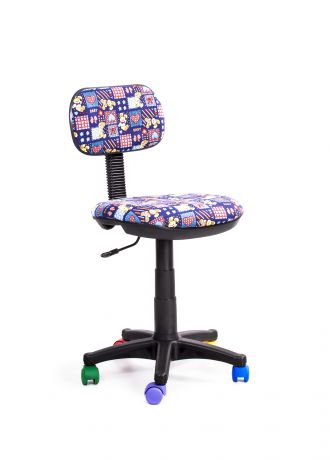 Кресло Recardo Junior D13 (разноцветные ролики, цвет обивки - лиловый, рисунок на обивке - плюшевые кролики)