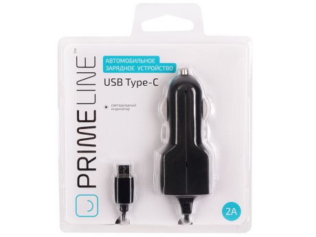 Автомобильное зарядное устройство Prime Line 2217 USB Type-C, 2.1A, черный