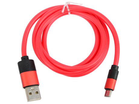 USB кабель "LP" Micro USB круглый soft touch металлические разъемы (розовый/европакет) 0L-00030358