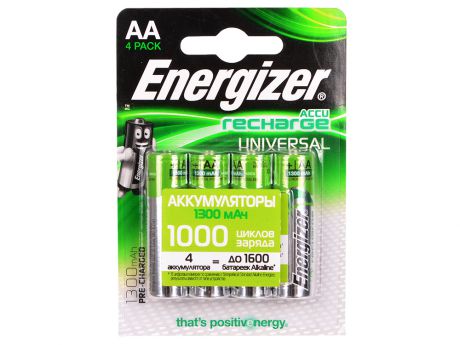 Аккумулятор Energizer Universal AA 1300 mAh 4шт. в блистере (638590/E300322101)