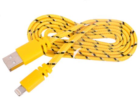 USB кабель "LP" для Apple 8 pin плоская оплетка (желтый/европакет) 0L-00030339