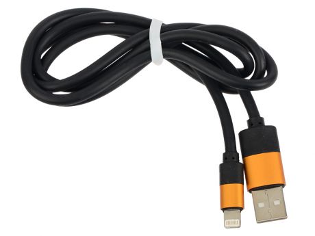 USB кабель "LP" для Apple 8 pin круглый soft touch металлические разъемы (черный/европакет) 0L-00030350