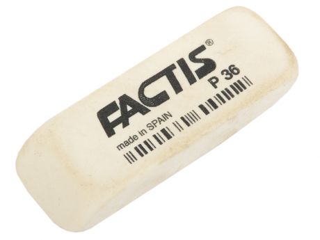 Ластик FACTIS мягкий скошенный, из непрозрачного пластика, размер 56х19,5х9 мм