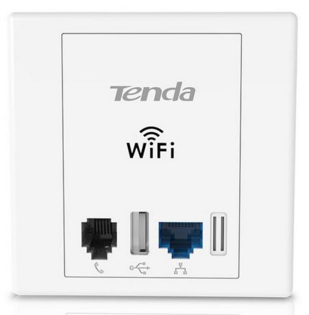 Точка доступа Tenda W6 Точка доступа встраиваемая в стену 802.11bgn 300Mbps 2.4 ГГц 1xLAN  1xUSB