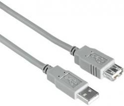 Кабель Hama  USB 2.0 A-A (m-f) удлинительный, 3.0 м, серый,  H-30618