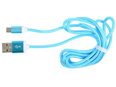 Кабель MicroUSB-USB Ritmix RCC-311 blue для синхронизации/зарядки, 1.5м, ткан. опл., мет. коннекторы