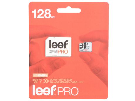 Карта памяти MicroSDXC 128GB Leef PRO, Class 10 U1 с адаптером (LFMSDPRO-12810R)