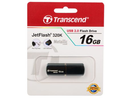 Флешка USB 16Gb Transcend JetFlash 320K TS16GJF320K черный