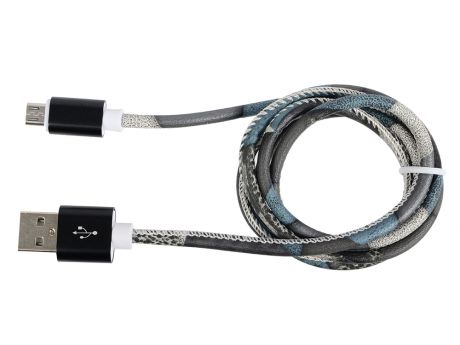 Кабель MicroUSB-USB Ritmix RCC-412 brown для синхронизации/зарядки, 1м, экокож. опл., мет. коннекторы