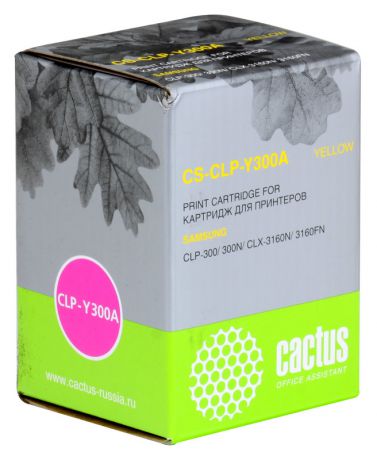 Картридж Cactus CS-CLP-Y300A для принтеров SAMSUNG CLP-300/300N/CLX-3160N/3160FN, желтый, 1000 стр.