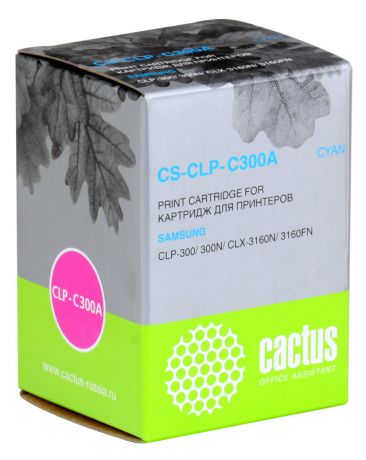 Картридж Cactus CS-CLP-C300A для принтеров SAMSUNG CLP-300/300N/CLX-3160N/3160FN, голубой, 1000 стр.