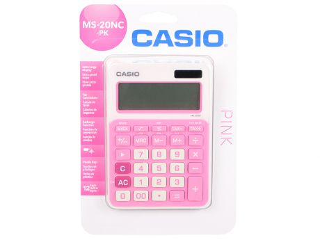 Калькулятор Casio MS-20NC-PK-S-EC 12-разрядный розовый