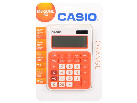 Калькулятор Casio MS-20NC-RG-S-EC 12-разрядный оранжевый