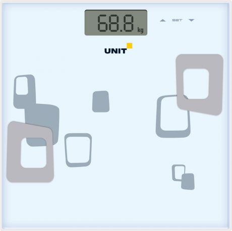 Весы напольные электронные UNIT UBS-2220, стекло, диагностические, 150кг. 100гр. (Цвет: Белый)
