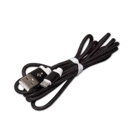 Кабель MicroUSB-USB Ritmix RCC-311 black для синхронизации/зарядки, 1.5м, ткан. опл., мет. коннекторы
