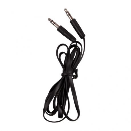Аудио-кабель Ritmix RCC-140 Black 3.5 мм- 3.5 мм, плоский кабель, 1м