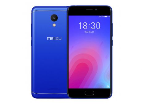 Смартфон Meizu M6 Blue, M711H, 5.2'' 1280x720, 1.0GHz+1.5GHz, 8 Core, 2/32GB, up to 128GB, 13Mp/8Mp, 2 Sim, 2G, 3G, LTE, BT, Wi-Fi, GPS, Glonass, 3070