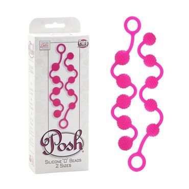 California Exotic Posh Silicone “O” Beads, розовый Две анальные цепочки