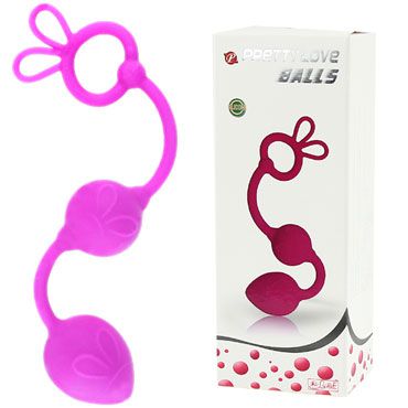 Baile Pretty Love Balls, 22 см Анальные шарики с петлей для извлечения