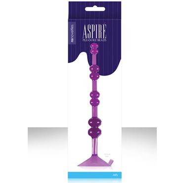 NS Novelties Aspire Pleasure Beads, фиолетовый Анальная елочка с присоской, для новичков