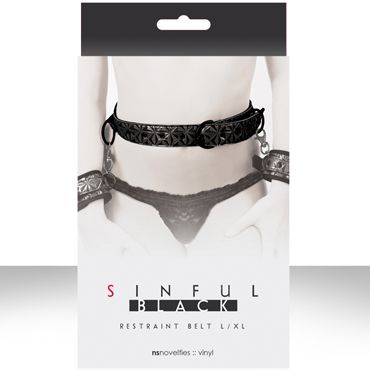 NS Novelties Sinful Restraint Belt, черный Ремень большого размера для пристегивания манжет