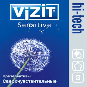 Vizit Hi-Tech Sensitive Презервативы особой анатомической формы