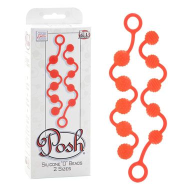 California Exotic Posh Silicone “O” Beads, оранжевый Две анальные цепочки