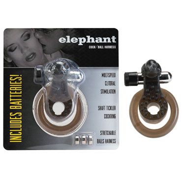 Gopaldas Elephant Cock Ring черный Эрекционное кольцо с вибрацией
