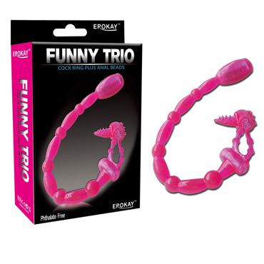 Erokay Funny Trio Эрекционное кольцо с анальной цепочкой