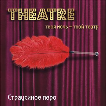 ToyFa Theatre Страусиное перо, красное С рукояткой