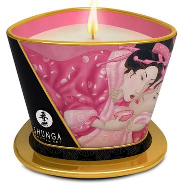Shunga Massage Candle, 170мл Массажная свеча, роза