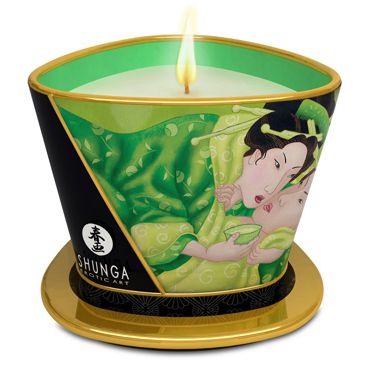 Shunga Massage Candle, 170мл Массажная свеча, зеленый чай