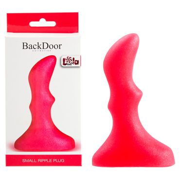 Lola Toys Back Door Small Ripple Plug, розовая Маленькая анальная пробка с волнистым рельефом