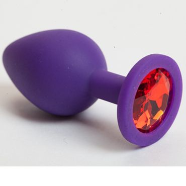 Luxurious Tail Анальная пробка, фиолетовая С красным кристаллом